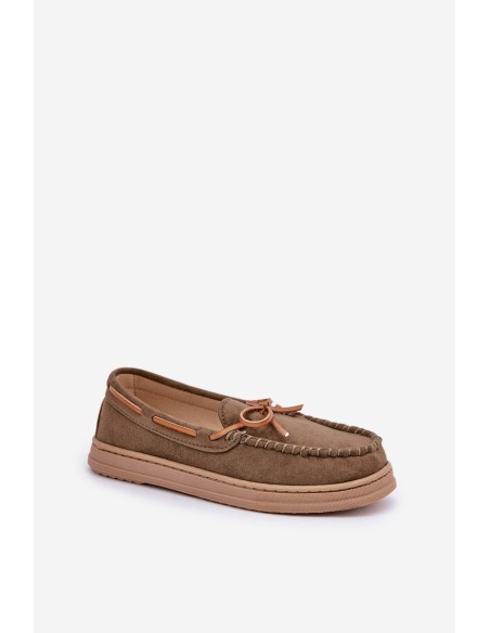 Womens Moccasins On Flat Sole Dark Green Timannie