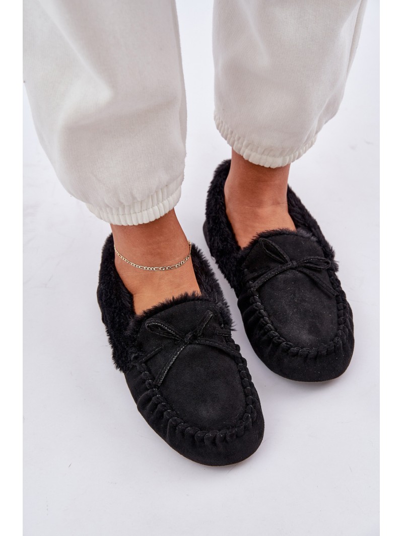 Women Slippers With Fur Black Kleogoria