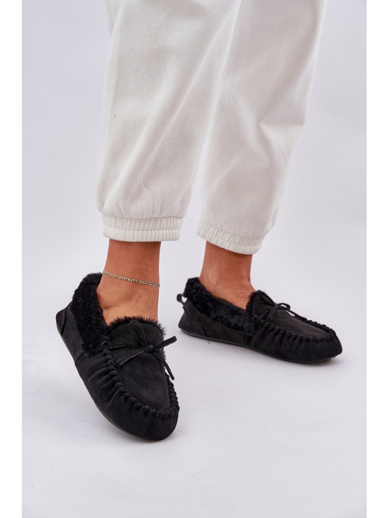 Women Slippers With Fur Black Kleogoria