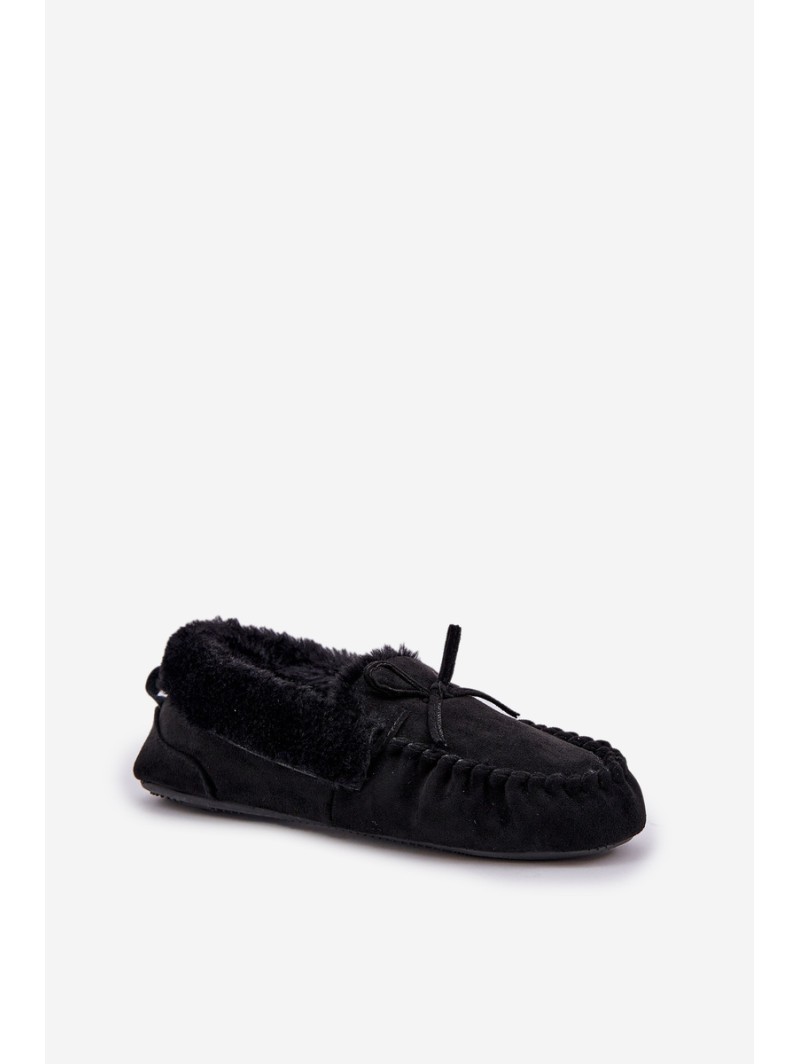 Women Slippers With Fur Black Kleogoria