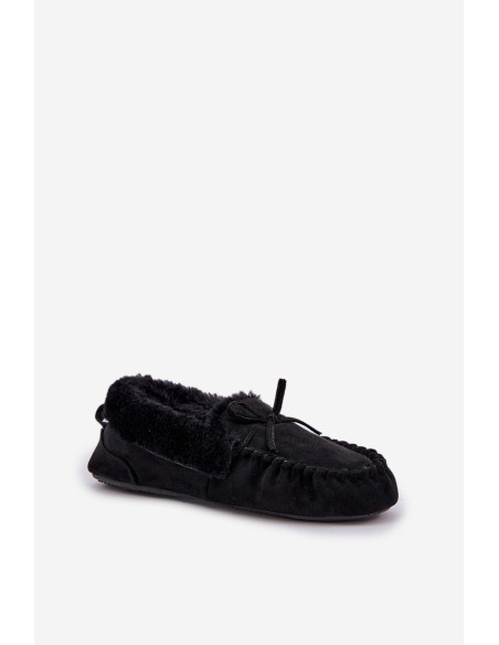 Women Slippers With Fur Black Kleogoria