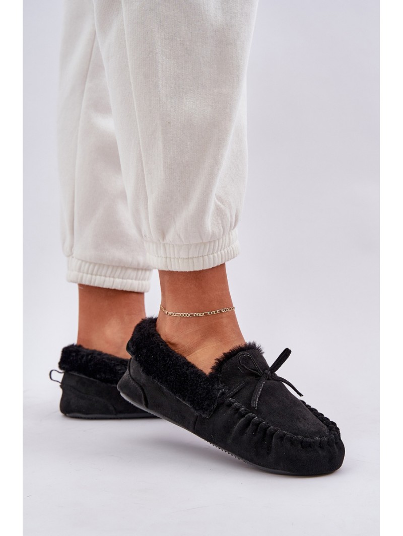 Women Slippers With Fur Black Kleogoria
