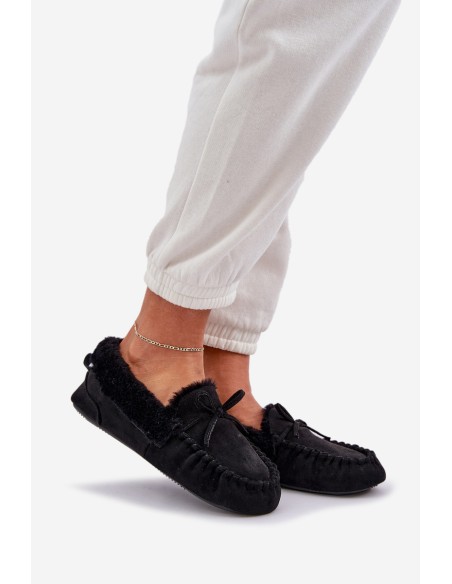 Women Slippers With Fur Black Kleogoria