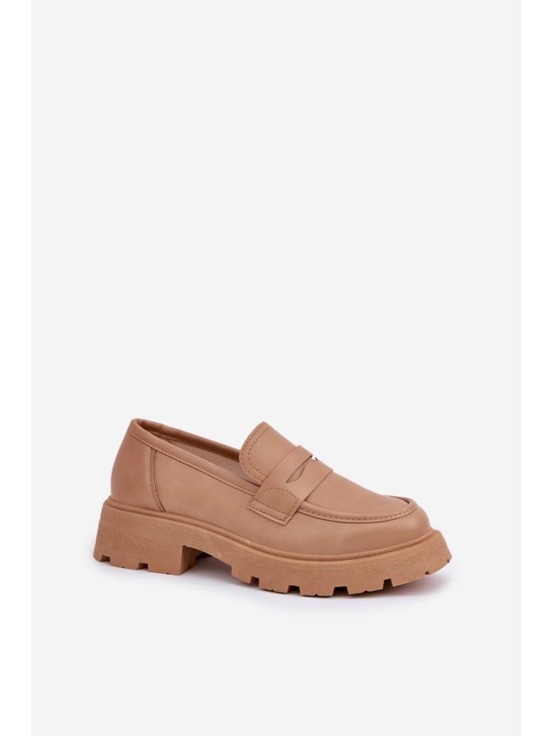 Ladies Moccasins Made Of Eco Leather Beige Sendall