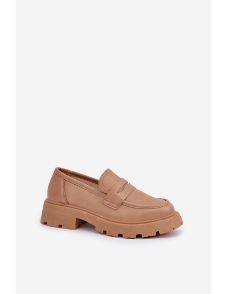 Ladies Moccasins Made Of Eco Leather Beige Sendall