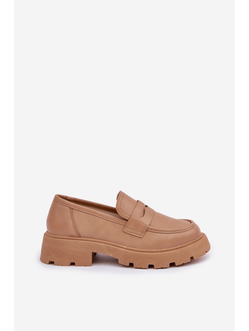 Ladies Moccasins Made Of Eco Leather Beige Sendall