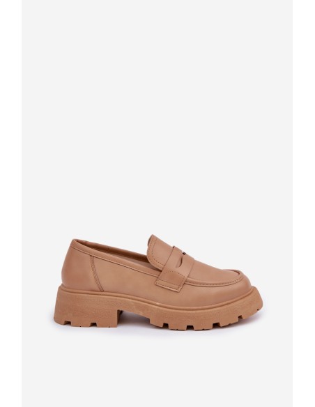 Ladies Moccasins Made Of Eco Leather Beige Sendall