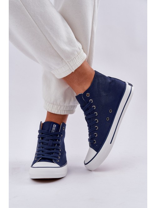 Ladies High Top Sneakers Big Star DD274333 Navy Blue