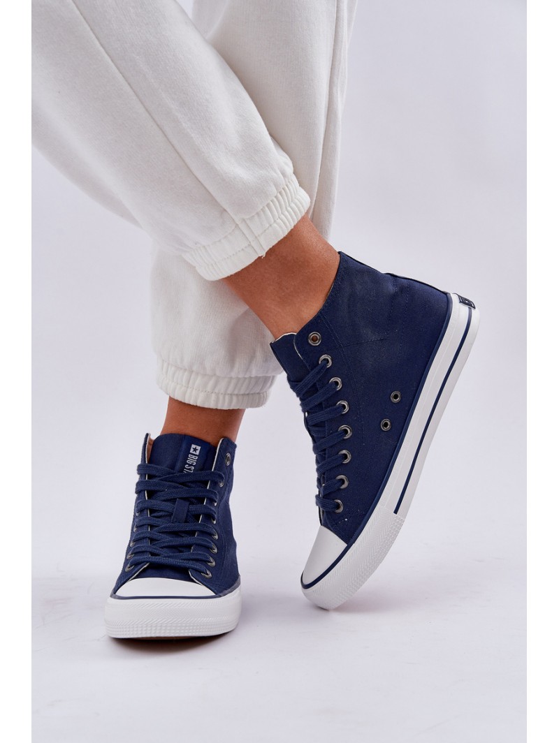 Ladies High Top Sneakers Big Star DD274333 Navy Blue
