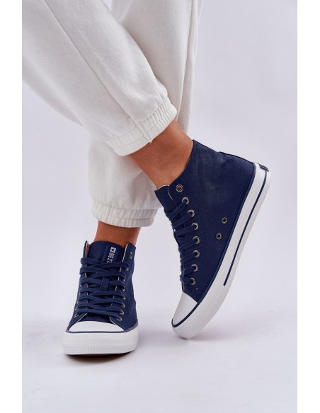 Ladies High Top Sneakers Big Star DD274333 Navy Blue