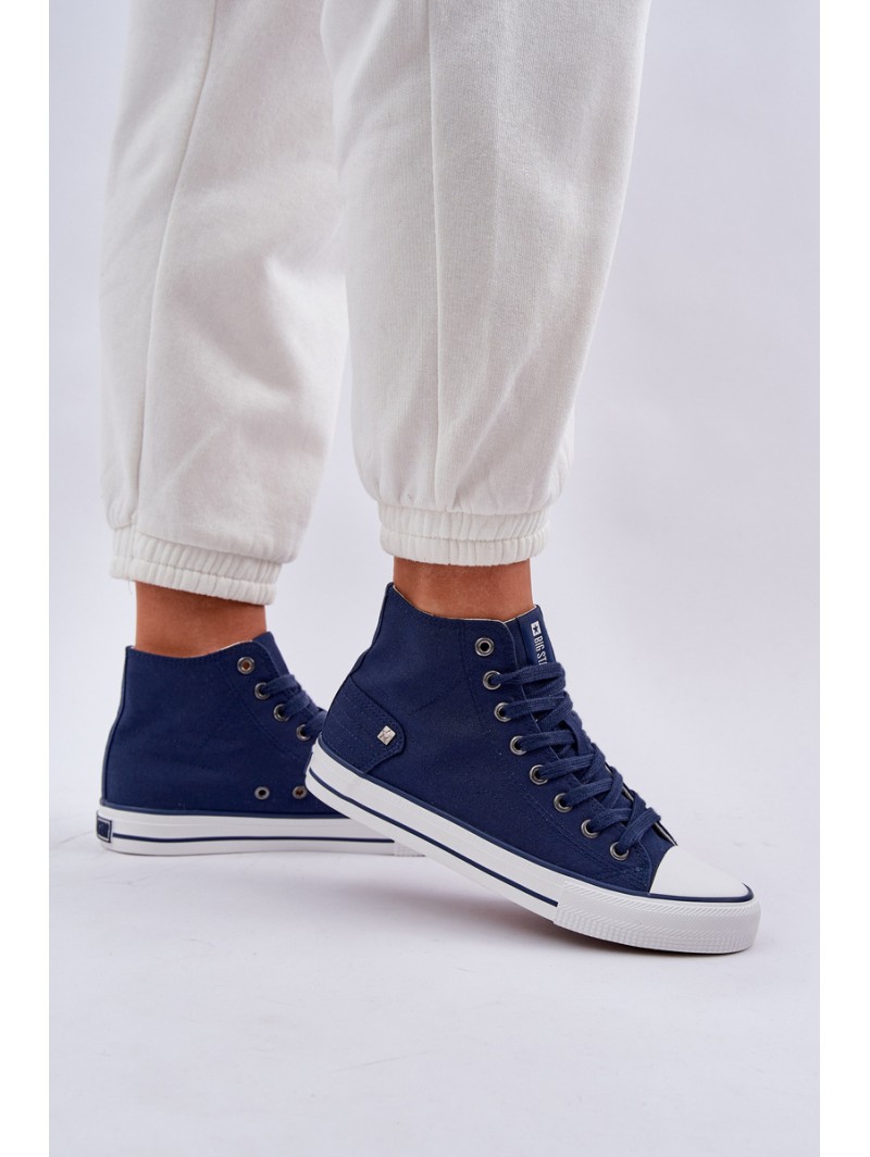 Ladies High Top Sneakers Big Star DD274333 Navy Blue