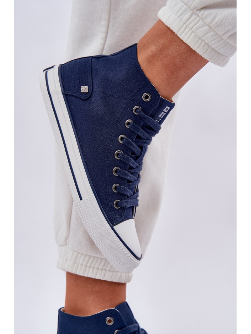 Ladies High Top Sneakers Big Star DD274333 Navy Blue