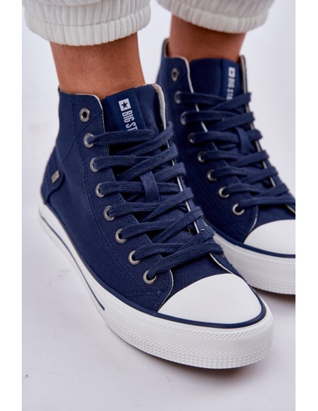 Ladies High Top Sneakers Big Star DD274333 Navy Blue