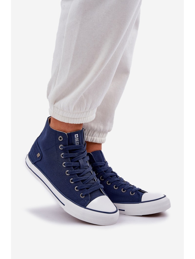Ladies High Top Sneakers Big Star DD274333 Navy Blue