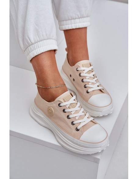 Women Sneakers On Chunky Sole Big Star NN274127 Beige