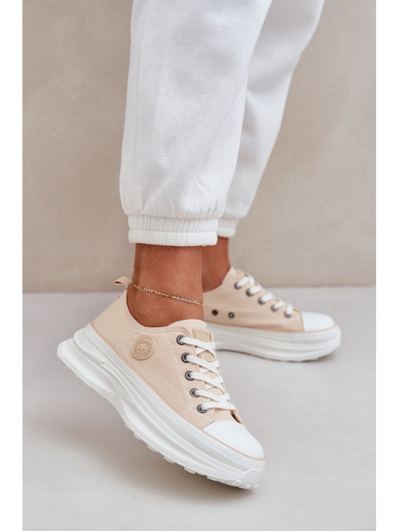 Women Sneakers On Chunky Sole Big Star NN274127 Beige