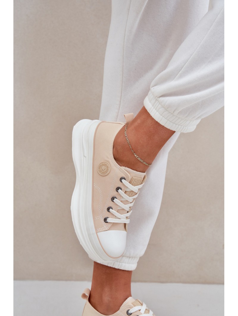 Women Sneakers On Chunky Sole Big Star NN274127 Beige