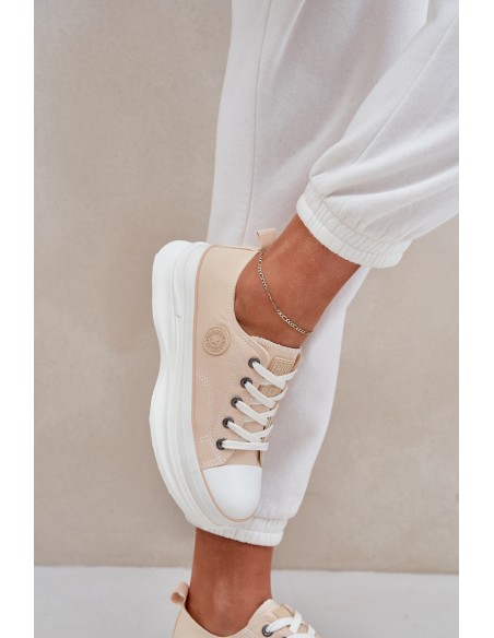 Women Sneakers On Chunky Sole Big Star NN274127 Beige