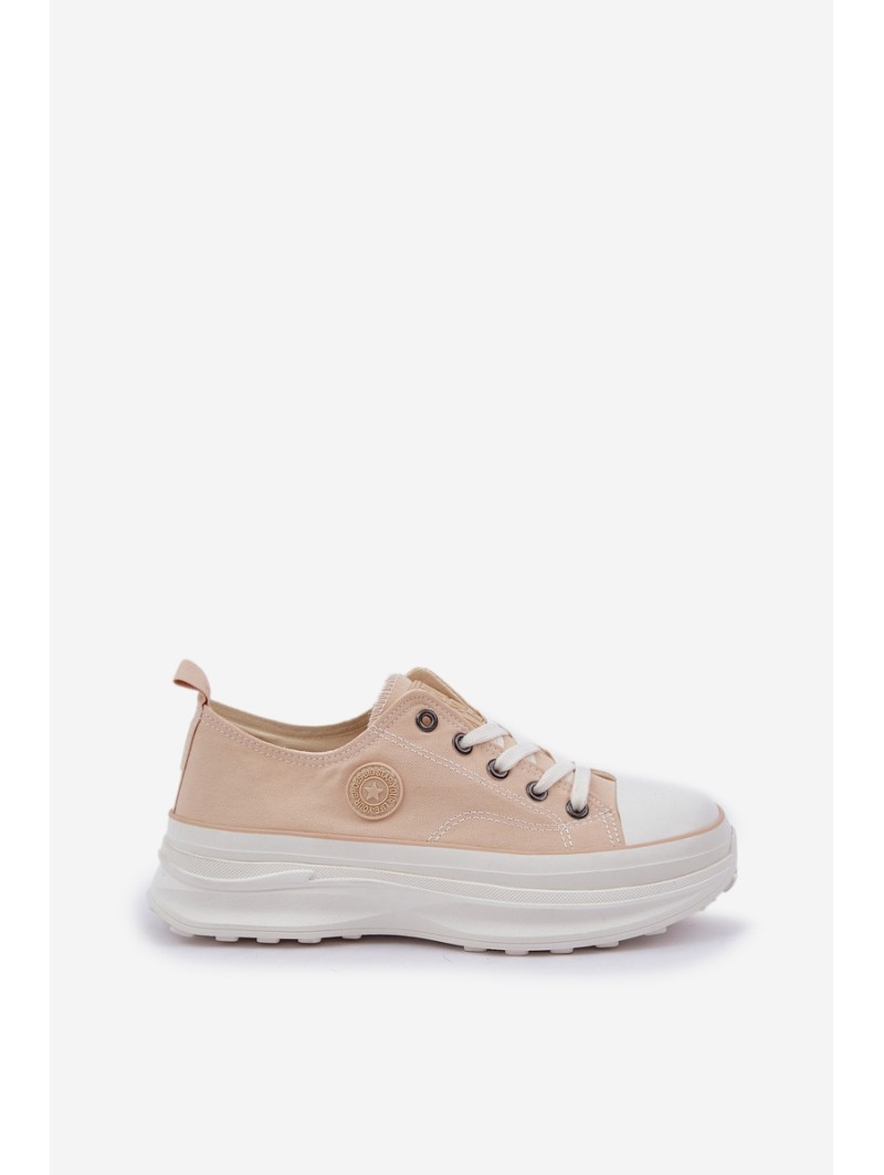 Women Sneakers On Chunky Sole Big Star NN274127 Beige