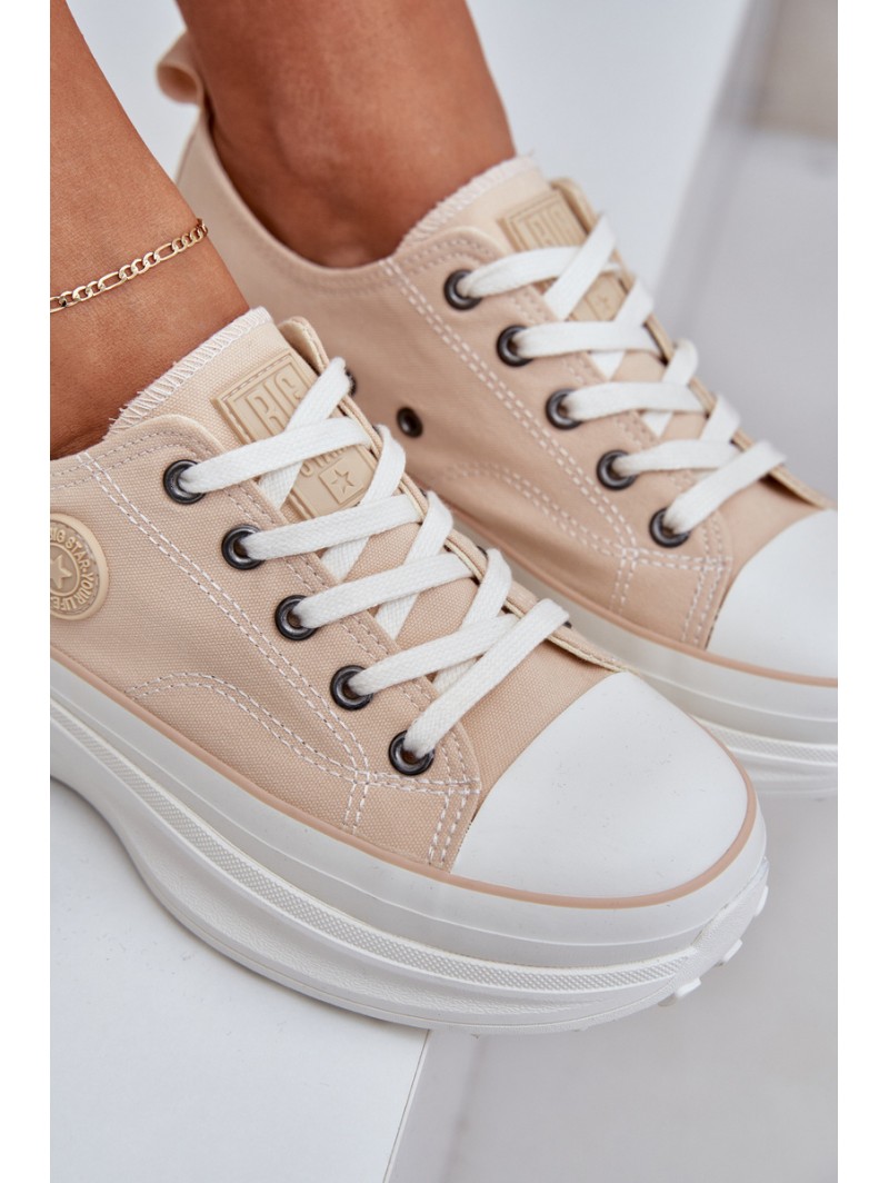 Women Sneakers On Chunky Sole Big Star NN274127 Beige