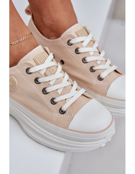 Women Sneakers On Chunky Sole Big Star NN274127 Beige