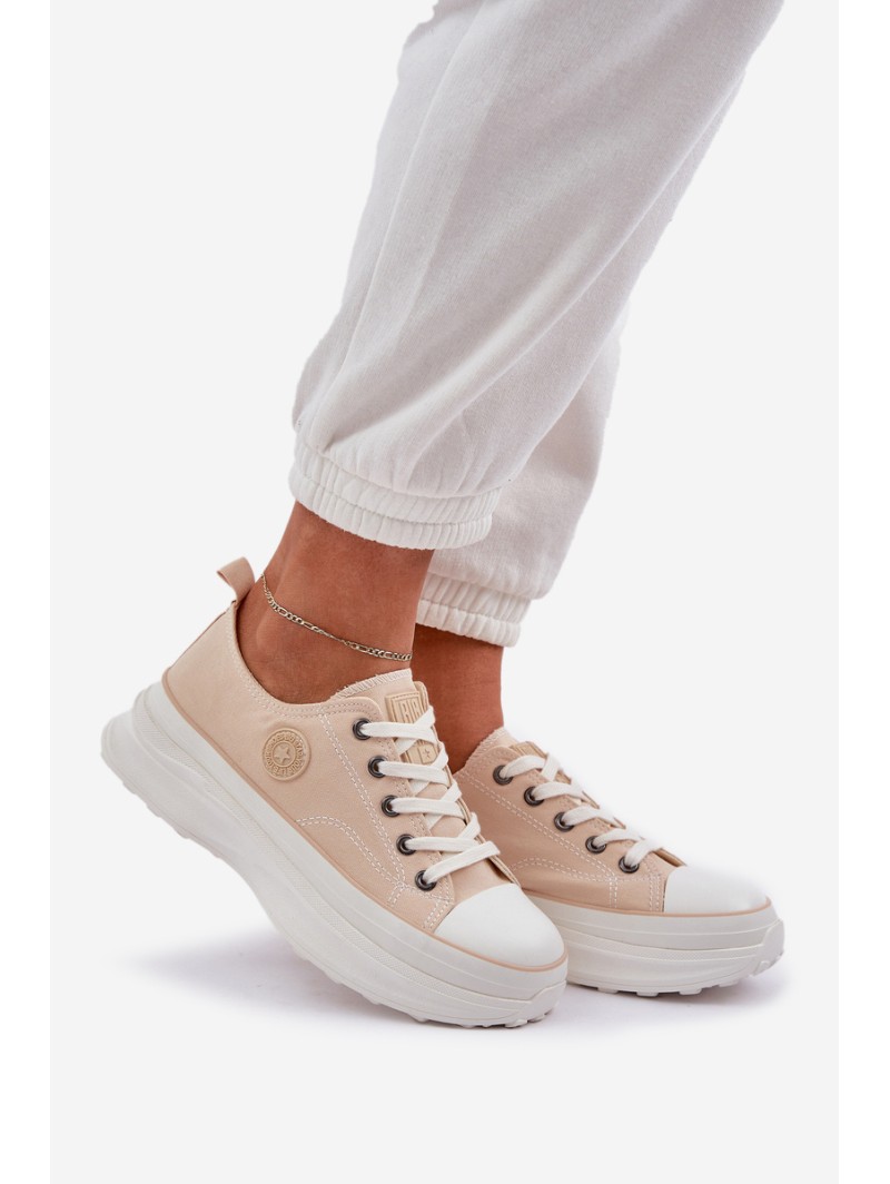 Women Sneakers On Chunky Sole Big Star NN274127 Beige