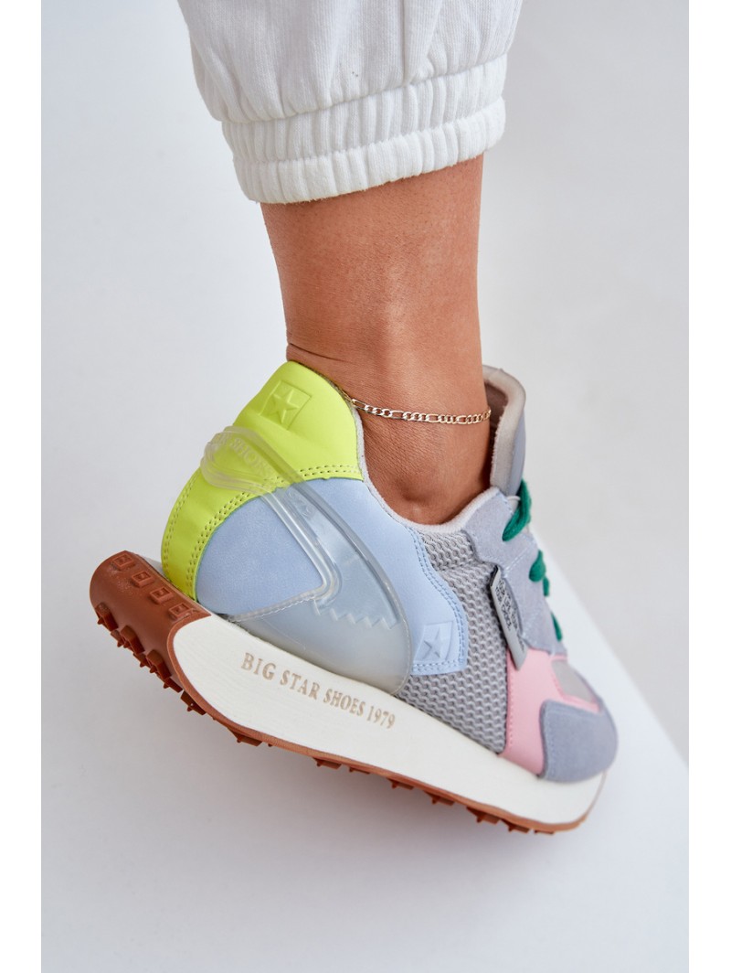 Ladies Sneakers On Platform Memory Foam System Big Star NN274682 Blue