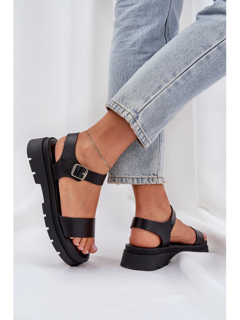 Women's Platform Sandals Black Evaretha