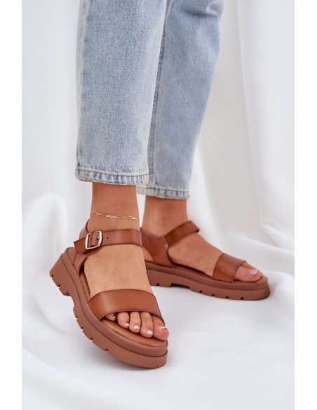 Ladies Platform Sandals Camel Evaretha