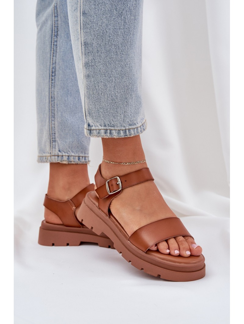 Ladies Platform Sandals Camel Evaretha