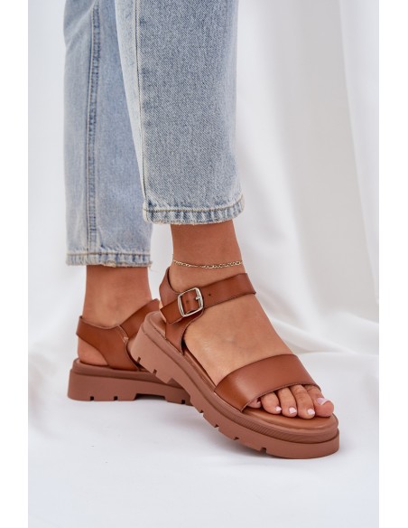 Ladies Platform Sandals Camel Evaretha