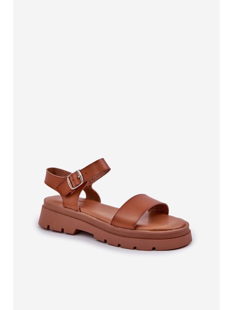Ladies Platform Sandals Camel Evaretha
