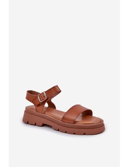 Ladies Platform Sandals Camel Evaretha