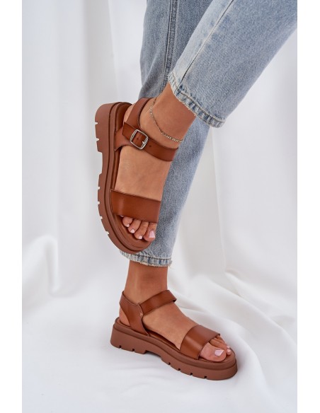 Ladies Platform Sandals Camel Evaretha