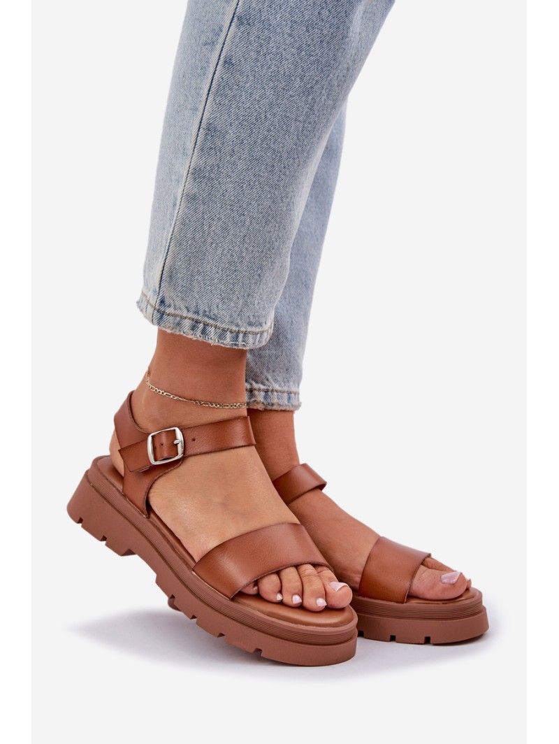Ladies Platform Sandals Camel Evaretha