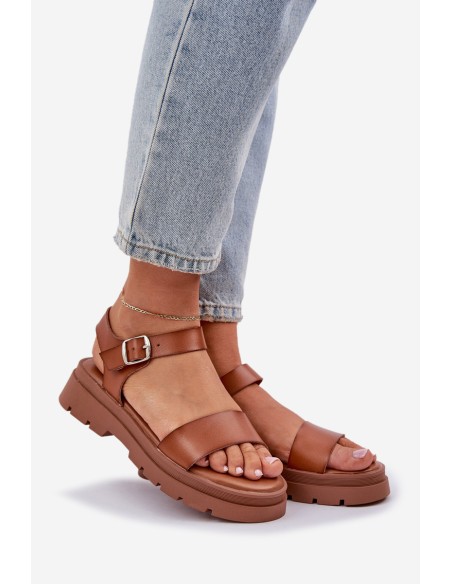 Ladies Platform Sandals Camel Evaretha