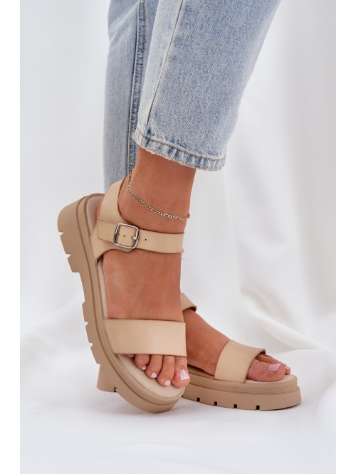 Women's Platform Sandals Beige Evaretha