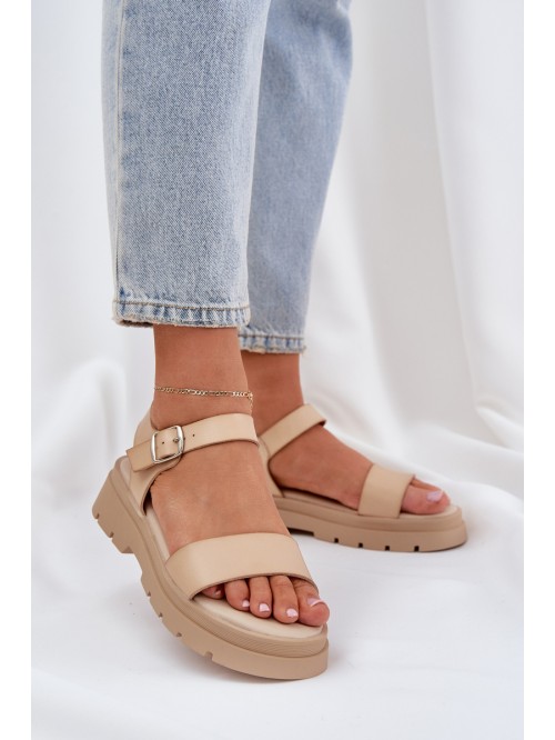Women's Platform Sandals Beige Evaretha 2