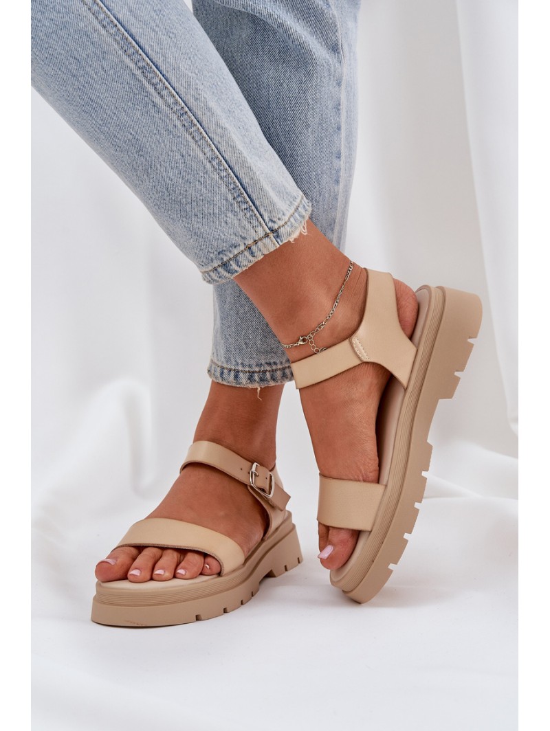 Women's Platform Sandals Beige Evaretha