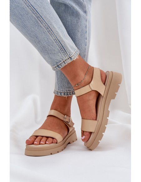 Women's Platform Sandals Beige Evaretha