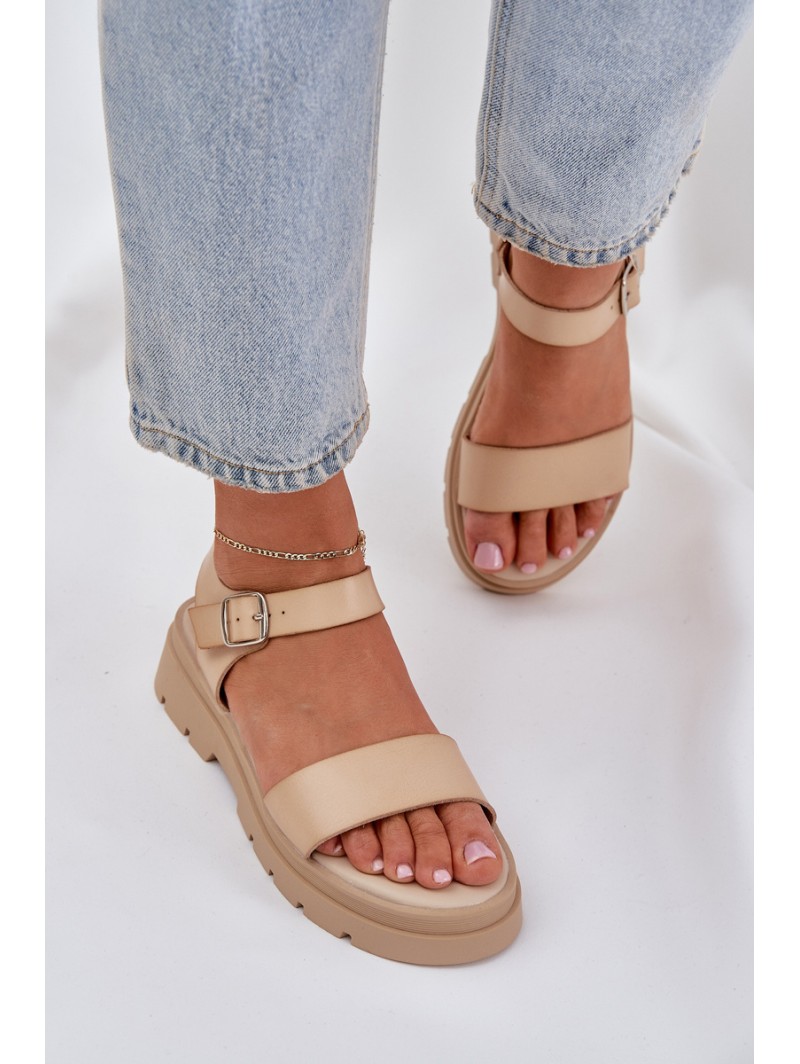 Women's Platform Sandals Beige Evaretha