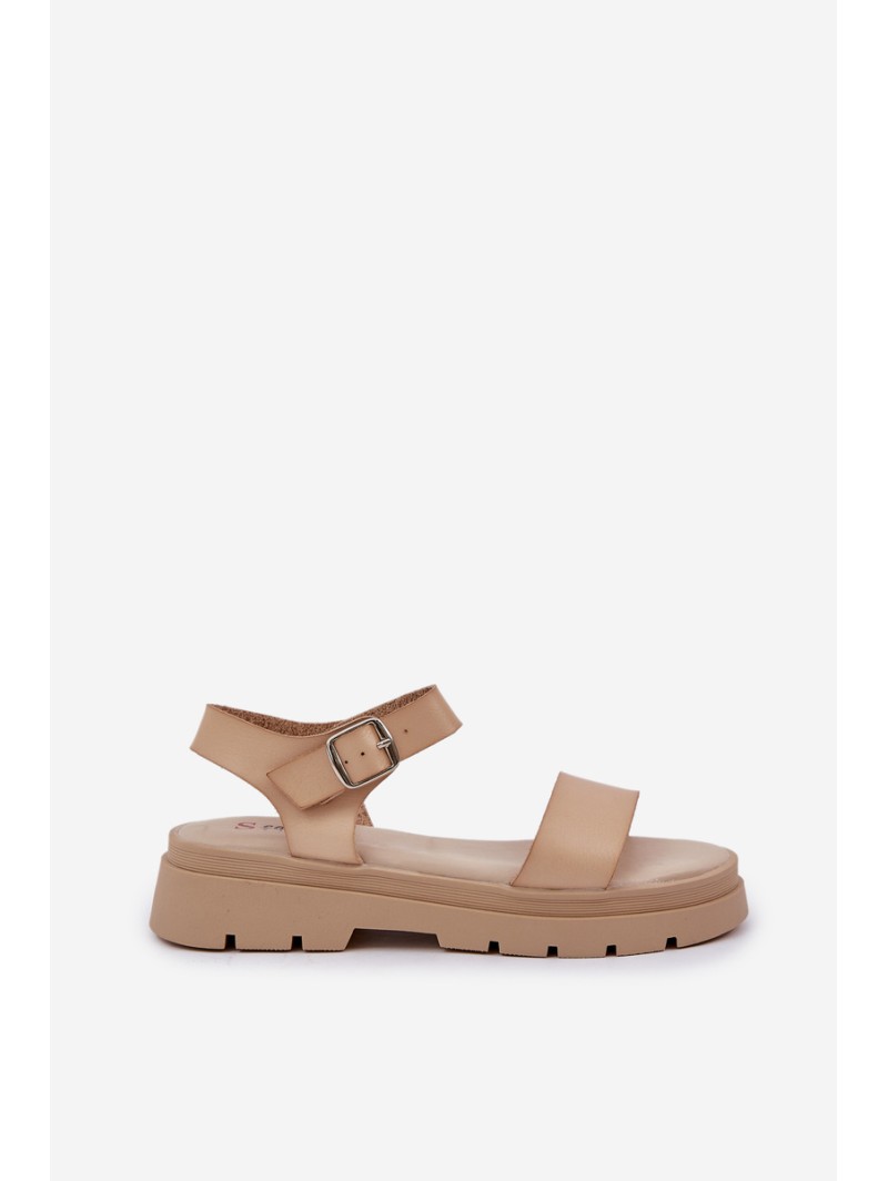 Women's Platform Sandals Beige Evaretha