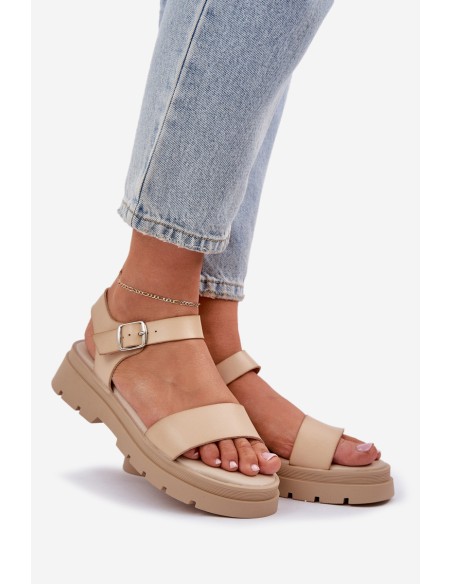 Women's Platform Sandals Beige Evaretha
