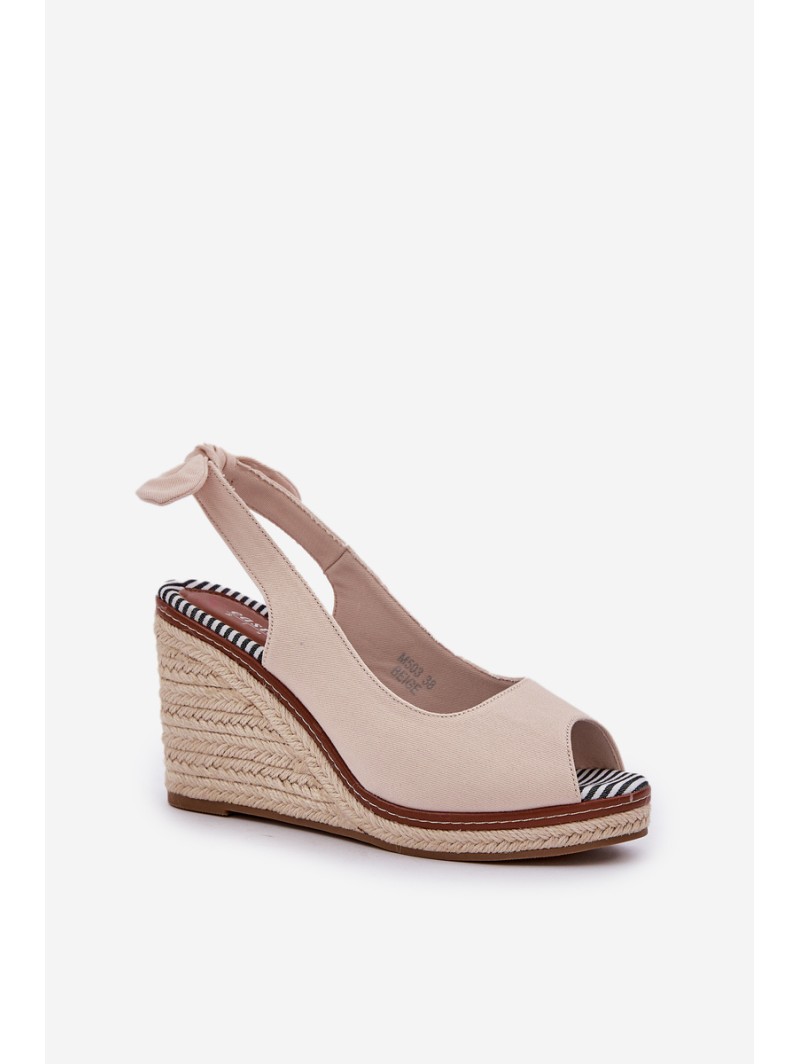 Wedge Sandals With Braiding Beige Nanalis
