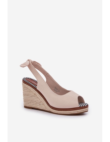 Wedge Sandals With Braiding Beige Nanalis