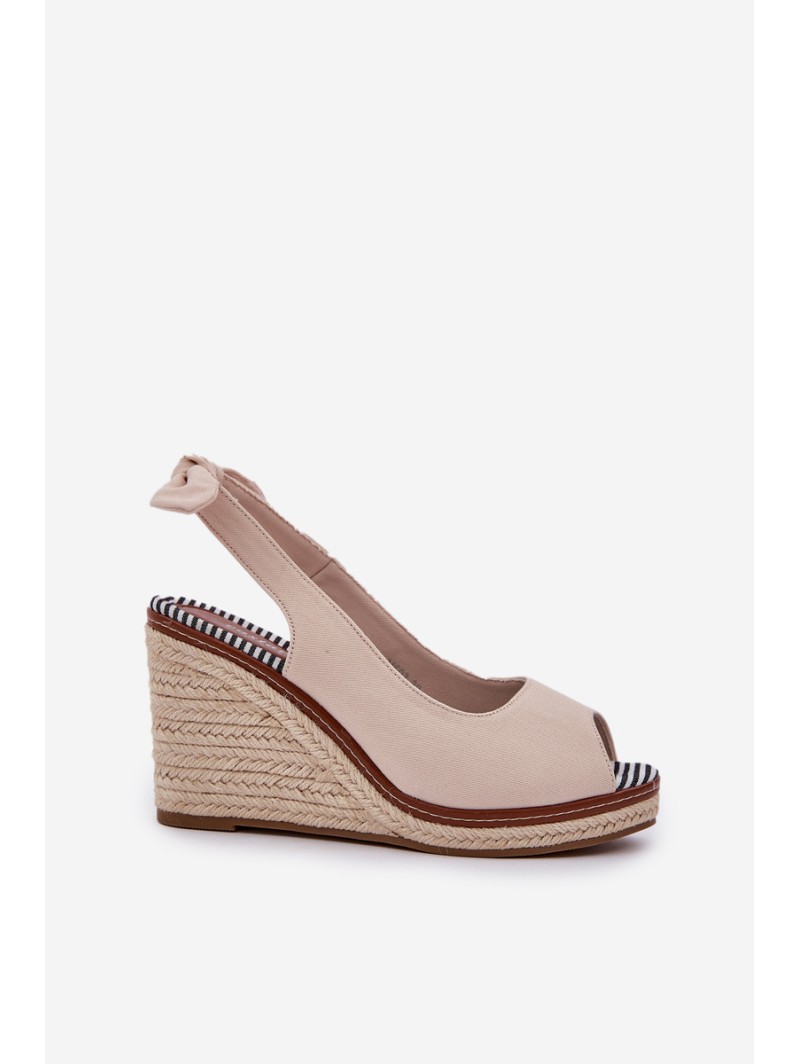 Wedge Sandals With Braiding Beige Nanalis