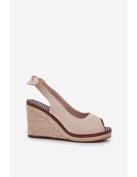 Wedge Sandals With Braiding Beige Nanalis
