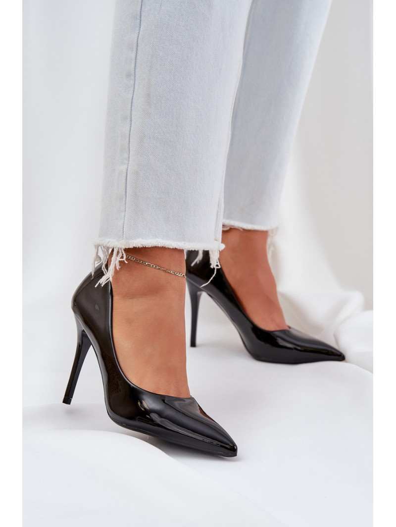 Patented High Heels With Pointed Toes Black Omenra