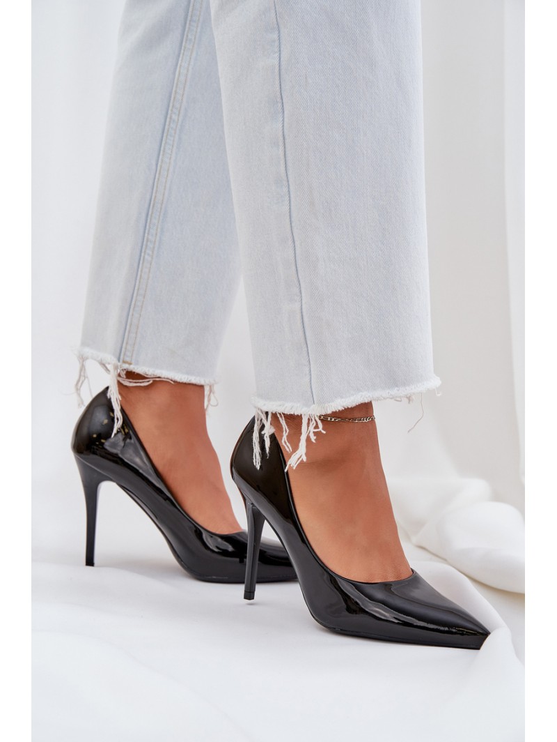 Patented High Heels With Pointed Toes Black Omenra