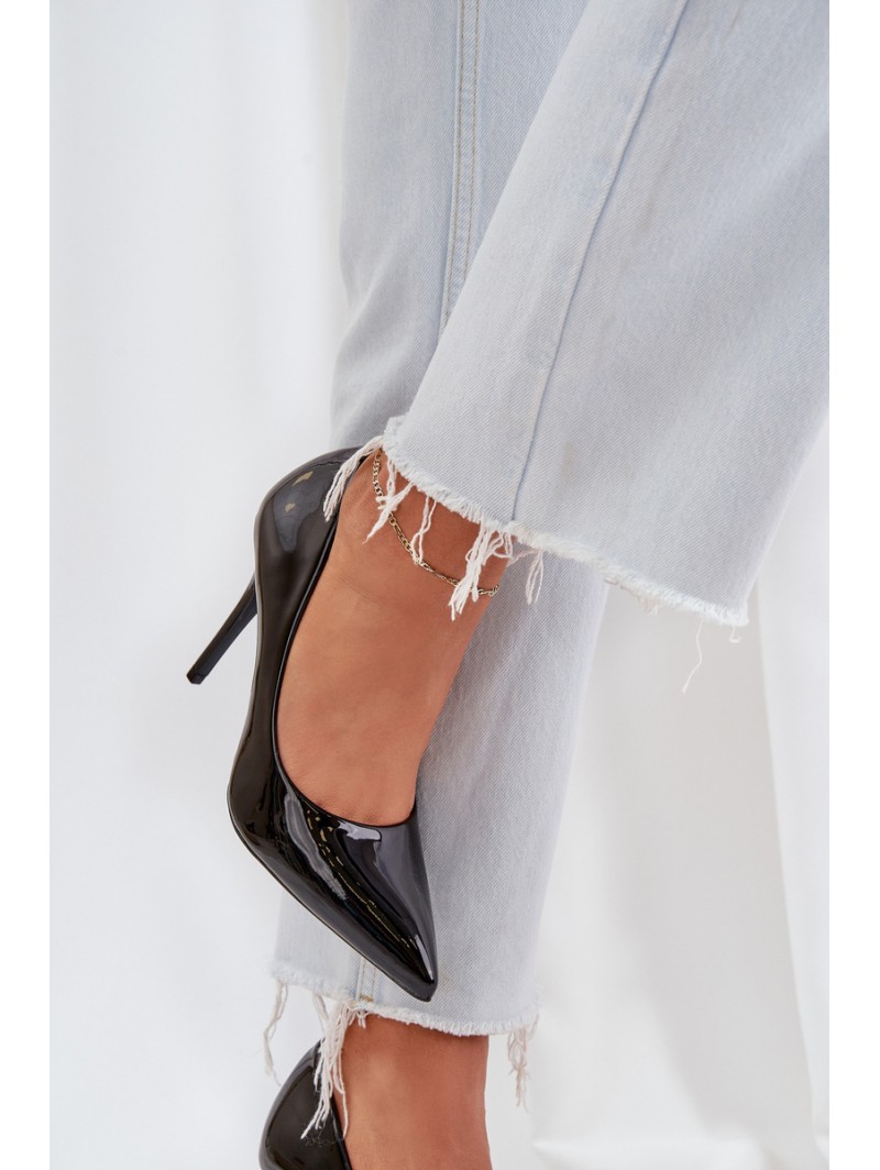 Patented High Heels With Pointed Toes Black Omenra